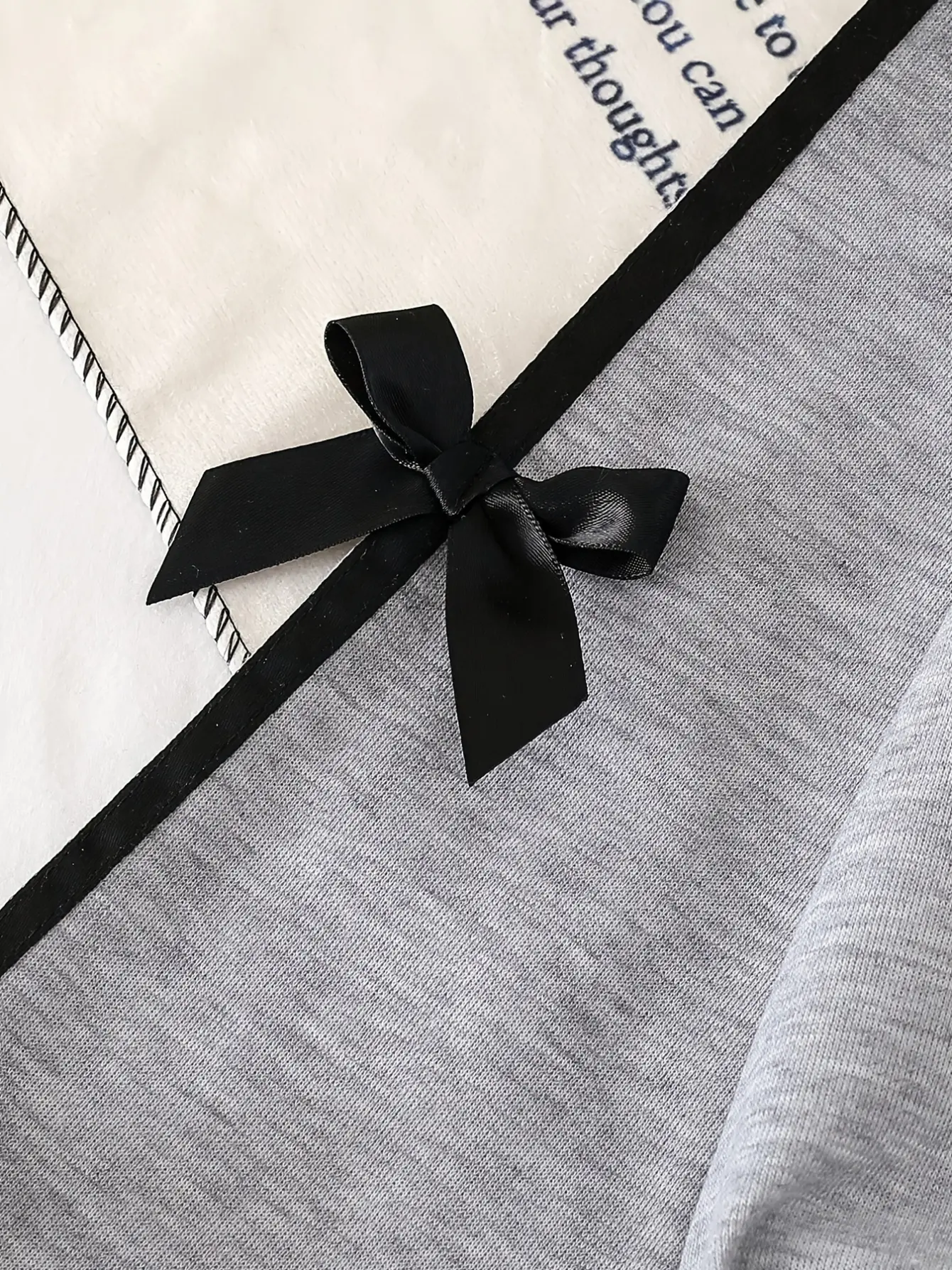 Detail 6 of Girls Bow Long Sleeve Top and Wide Leg Pants Set by LUNORIANA