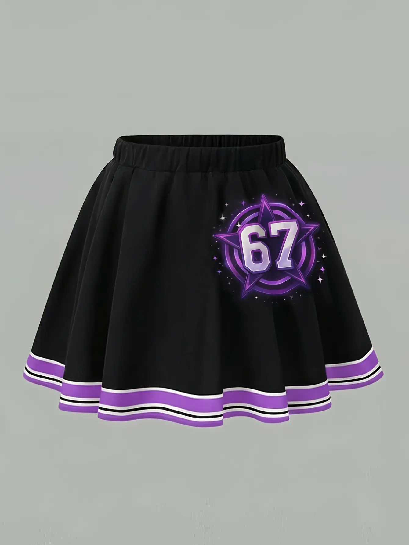 Detail 3 of Girls Anime Graphic T-Shirt and Star Ruffle Skirt Set by LUNORIANA