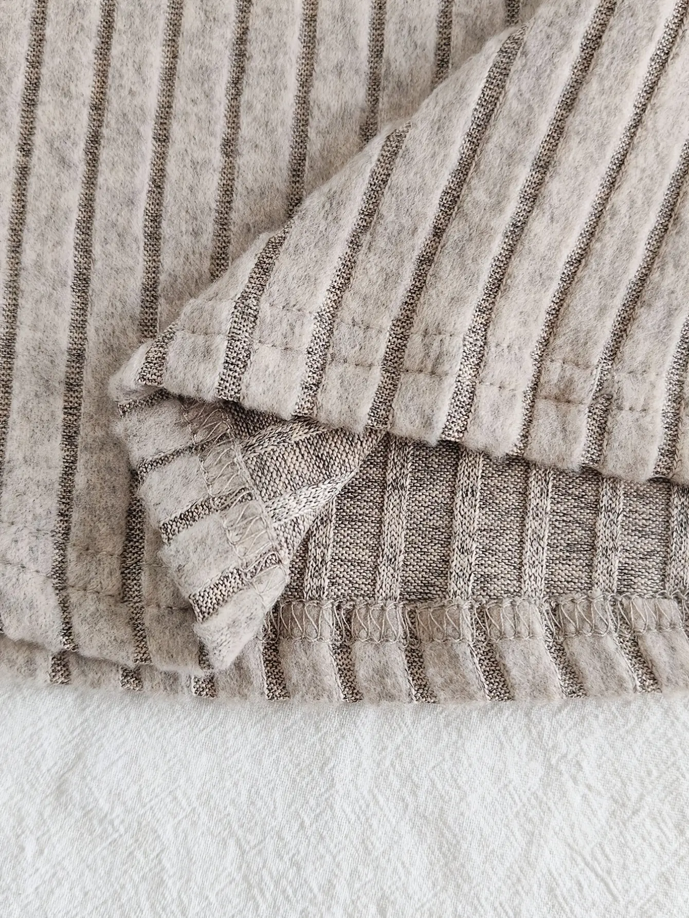 Detail 4 of Girls Ribbed Ruffle Hem Long Sleeve Knit Dress by LUNORIANA
