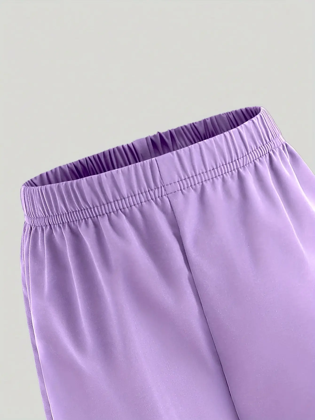 Girls Graphic Long Sleeve Tee and Purple Cargo Pants Set detail view