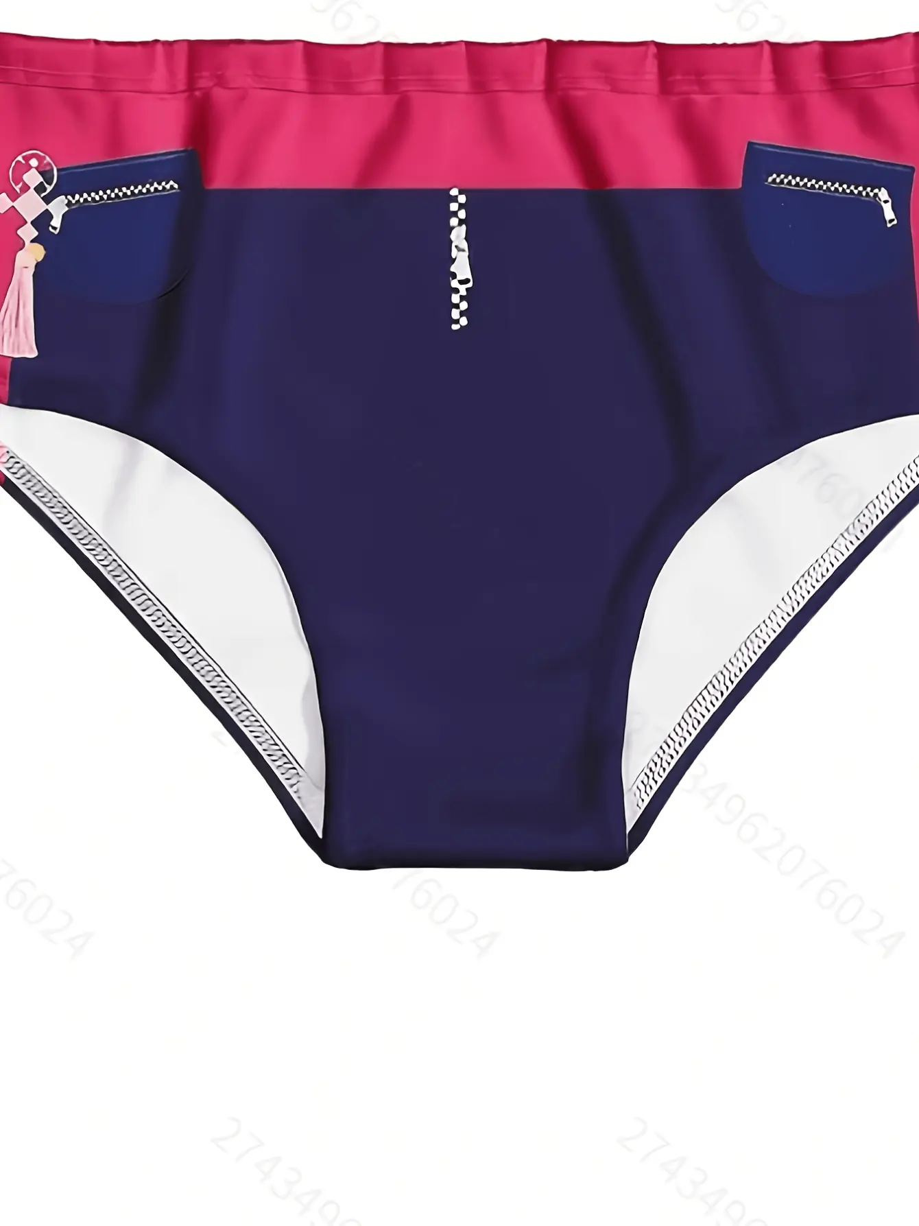 Girls Cartoon Print Ruffle Bikini Swim Set detail view