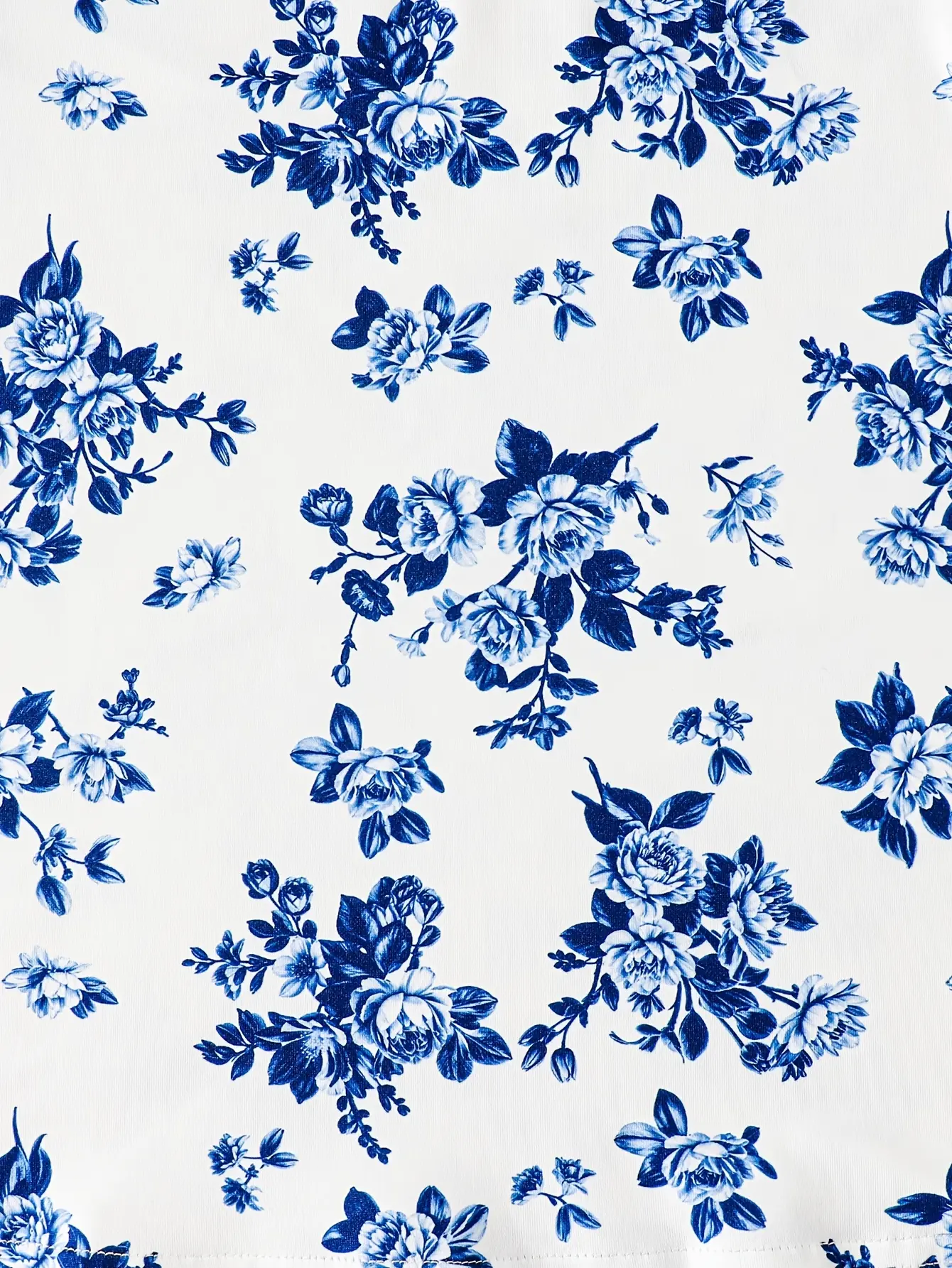 Girls Blue Floral Smocked Sundress detail view