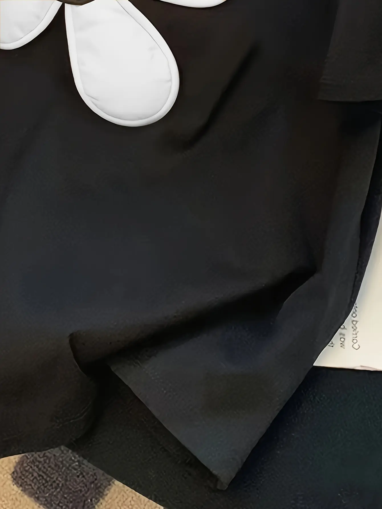 Women’s Black French-Inspired 3D Floral T-Shirt gallery view