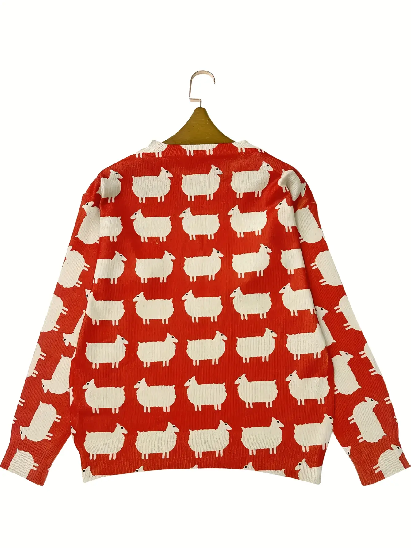 Women’s Red Graphic Long Sleeve Knit Top gallery view