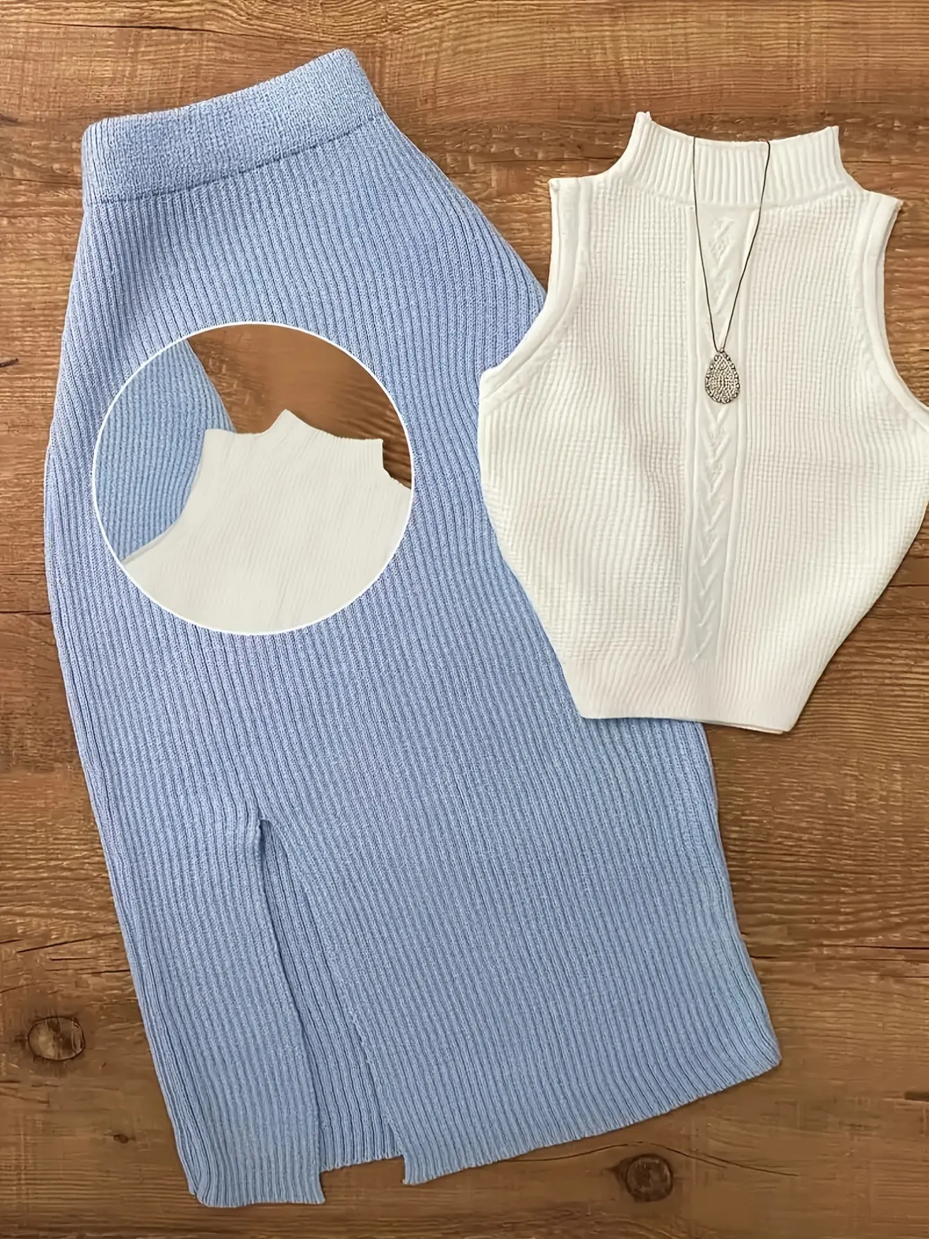 Women’s Knit Tank Top and Bodycon Skirt Set gallery view