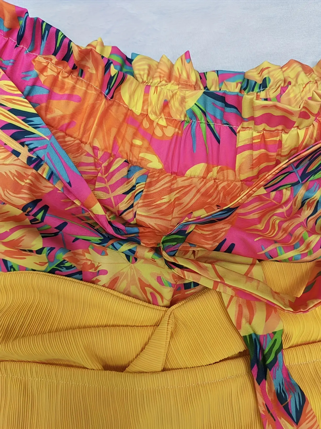Women’s Yellow Tropical Bandeau and Pants Set gallery view