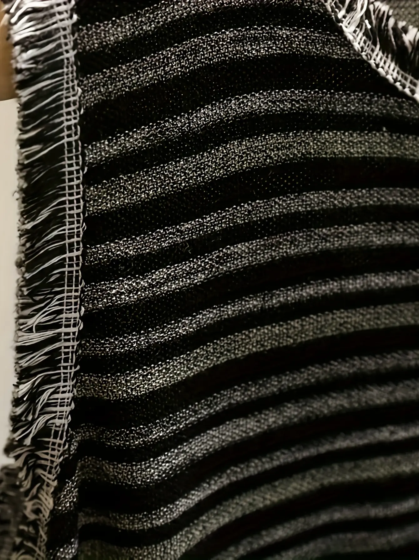 Women’s Black Fringe Knit Vest Cardigan gallery view