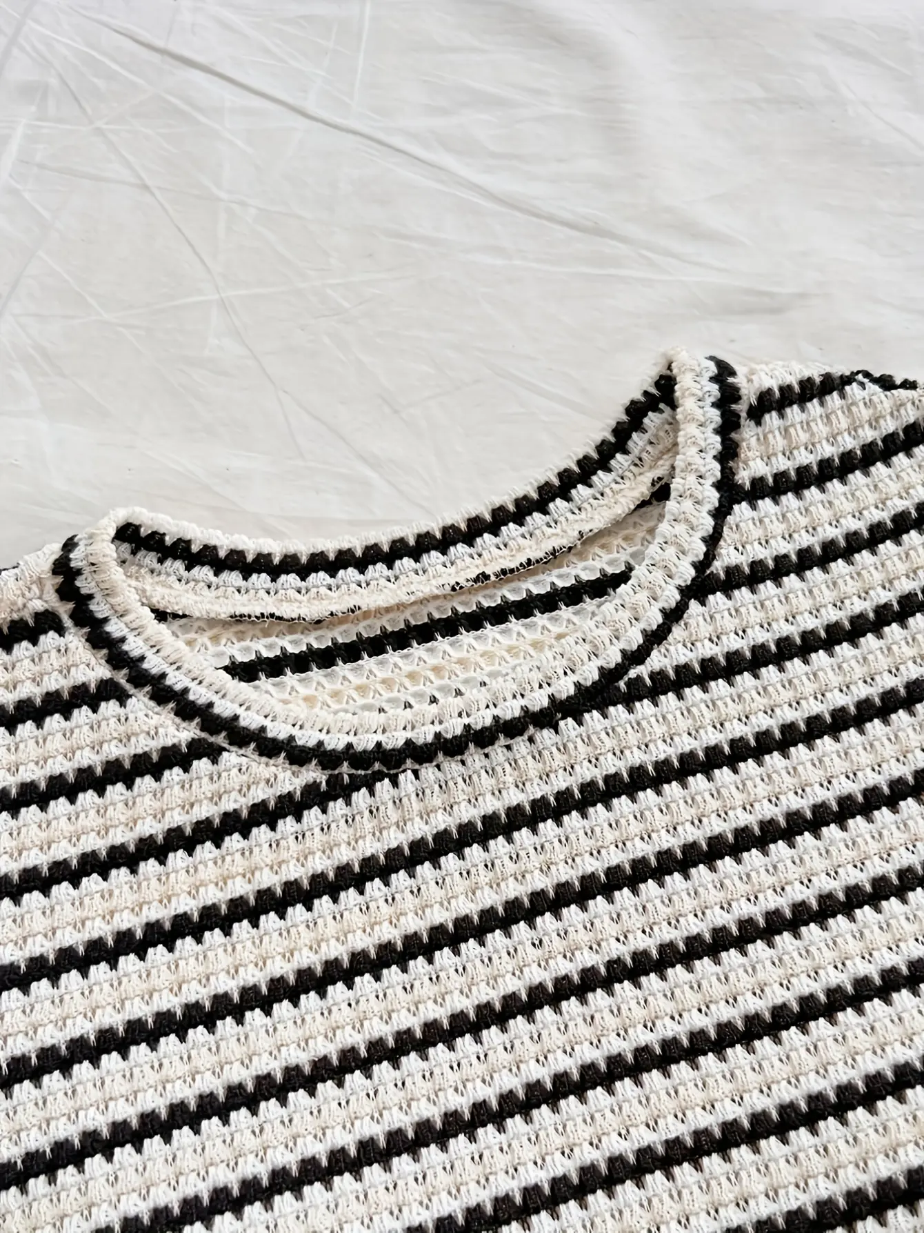 Women’s Striped Ruffle-Sleeve Casual Top gallery view