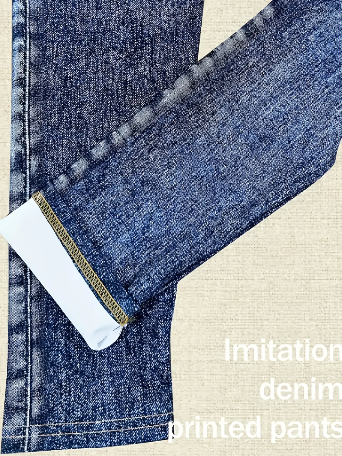 Women’s High-Waist Faux Denim Print Stretch Leggings gallery view