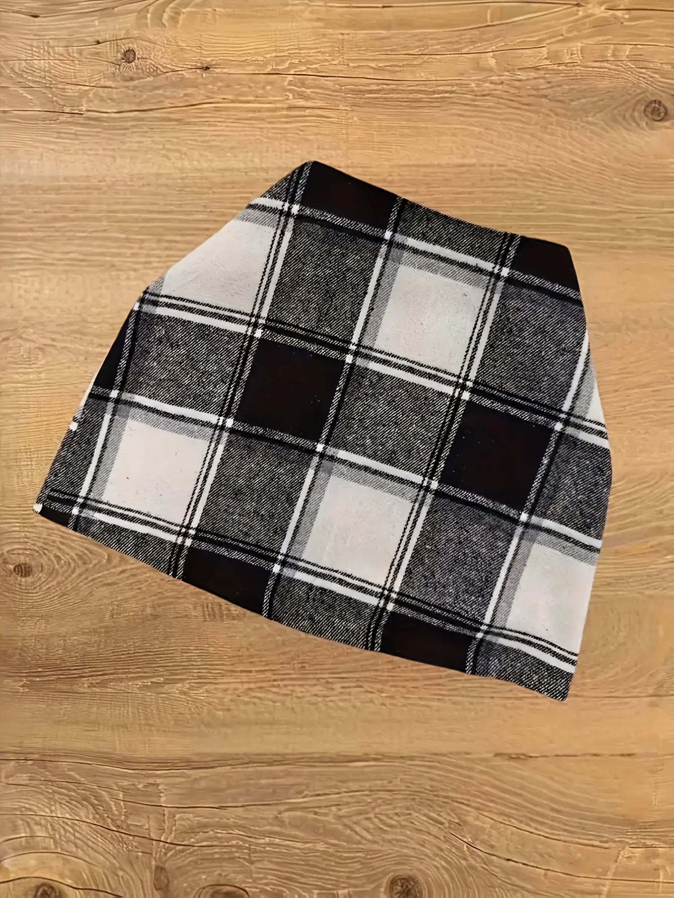 Women’s Black and White Check Blazer, Top and Skirt Set gallery view